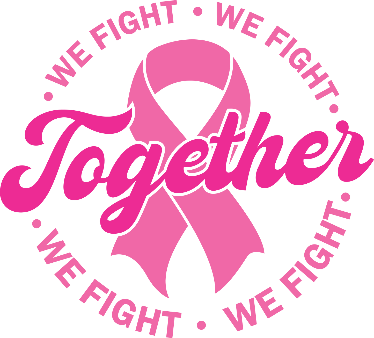 Together We Fight Breast Cancer Awareness DTF Transfer – 12x11 Inch Full-Color Transfer