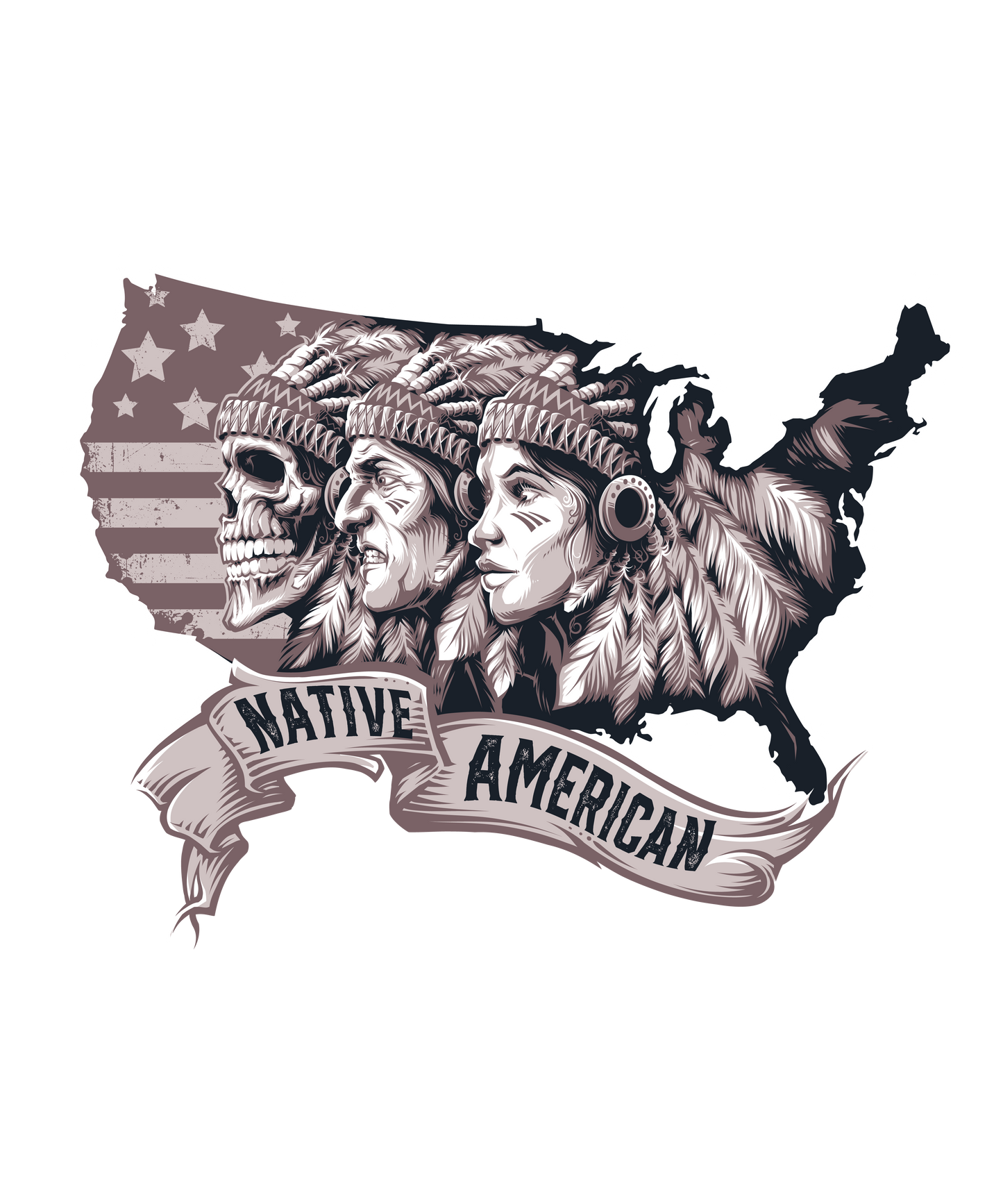 Native American DTF Transfer – 12x9 Inch Full-Color Transfer