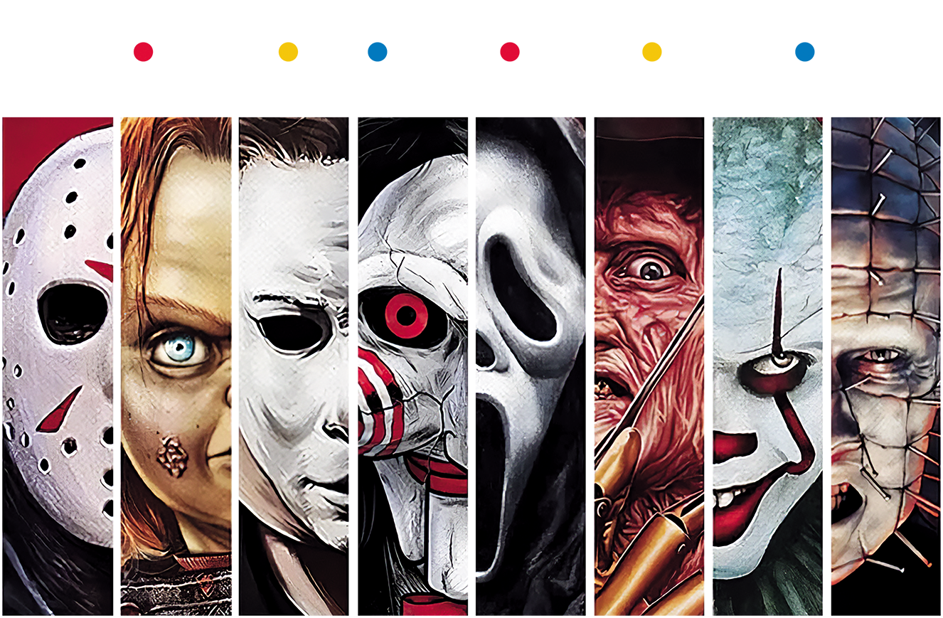 Horror Friends DTF Transfer – 11x7.2 in Slasher Lineup Design