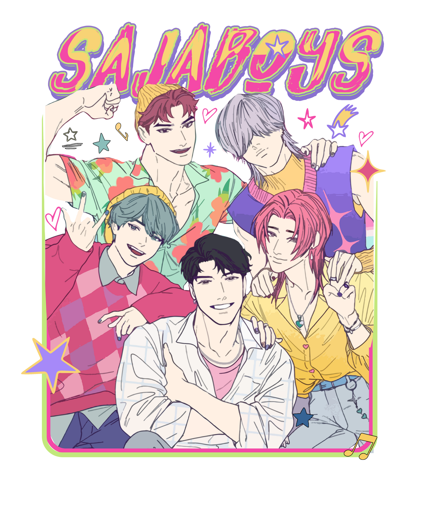 🎤 SAJA BOYS K-Pop Inspired DTF Transfer – 9x11 Inch Full-Color Heat Transfer