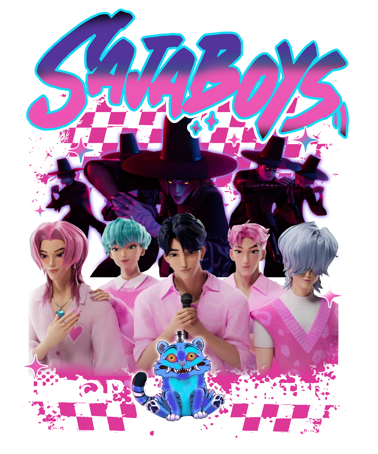 🎤 SAJA BOYS K-Pop Demon Hunters DTF Transfer – 8.5x11 Inch Full-Color Heat Transfer