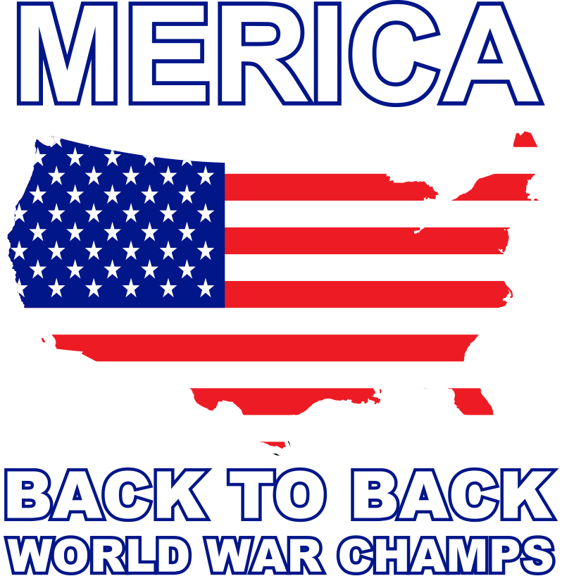 ‘Merica Back-to-Back World War Champs DTF Transfer – 11x11.5 Inch Full-Color Transfer