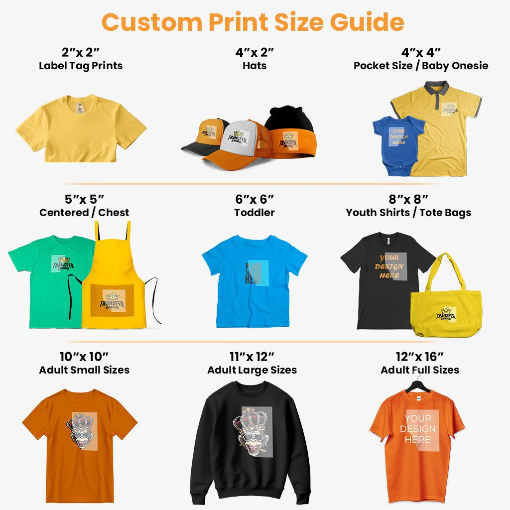 DTF Transfers Custom Sizing