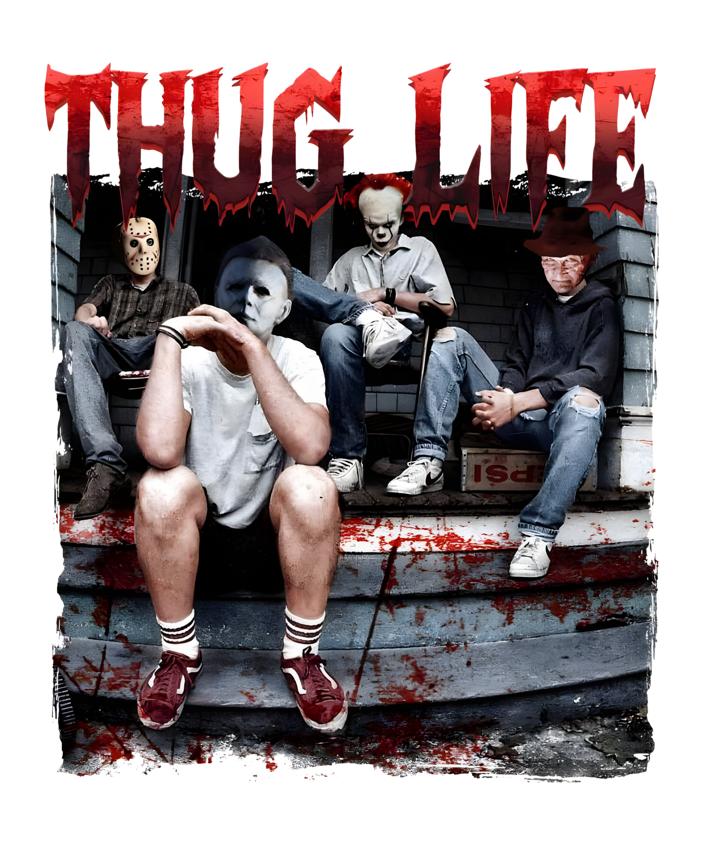 Thug Life Horror Characters DTF Transfer – 11x13.2 in Streetwear Design