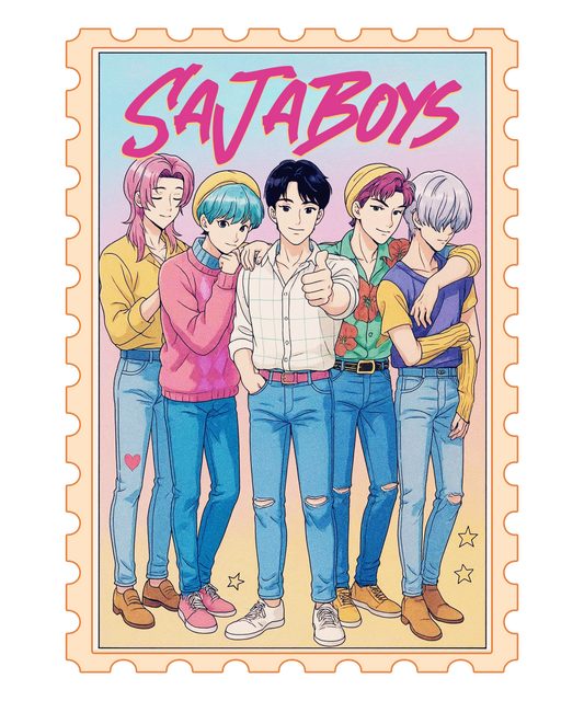 🎤 SAJA BOYS K-Pop Inspired DTF Transfer – 7.8x11 Inch Full-Color Heat Transfer