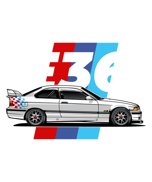 E36 DTF Transfer – 11x13.2 in | Motorsport Legacy Design