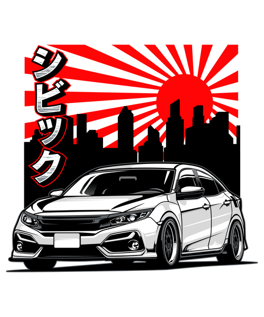 Civic Rising Sun DTF Transfer – 11x13.2 in | JDM Street Design