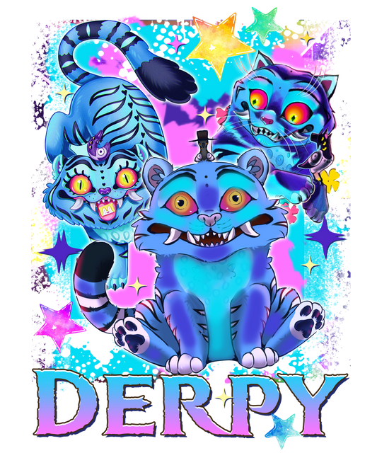 🐯 Derpy Tiger DTF Transfer – 8x11 Inch Full-Color Heat Transfer