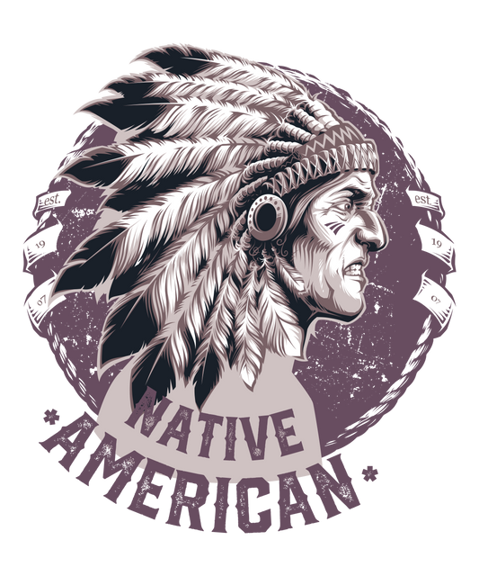 Native American Warrior DTF Transfer – 11x12.5 Inch Full-Color Transfer