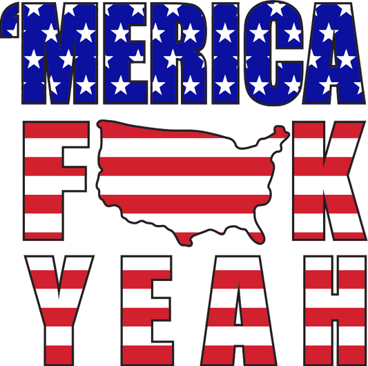 ‘Merica F*ck Yeah DTF Transfer – 11.3x11.3 Inch Full-Color Transfer