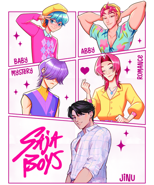 🎤 SAJA BOYS K-Pop Inspired DTF Transfer – 8x10.5 Inch Full-Color Heat Transfer