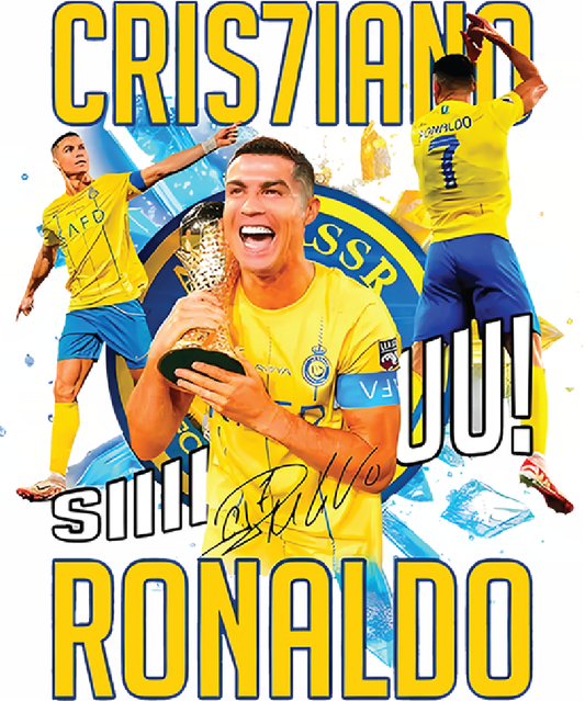 Cristiano Ronaldo DTF Transfer – 11x13.5 Inch Full-Color Heat Transfer